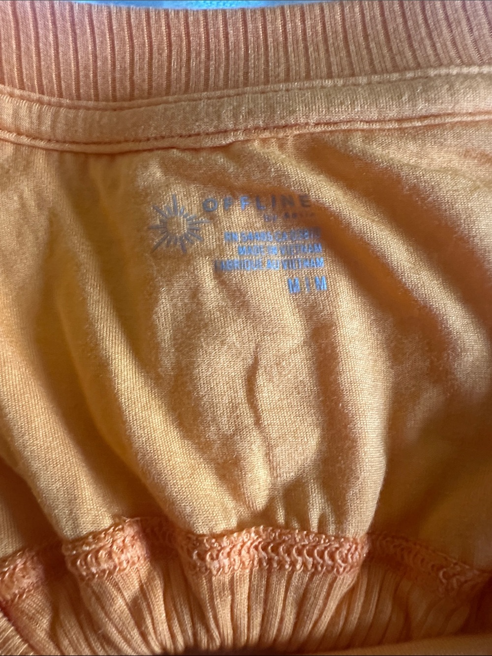 Offline By Aerie Bright Orange Ribbed Crop Top - Picture 2 of 3